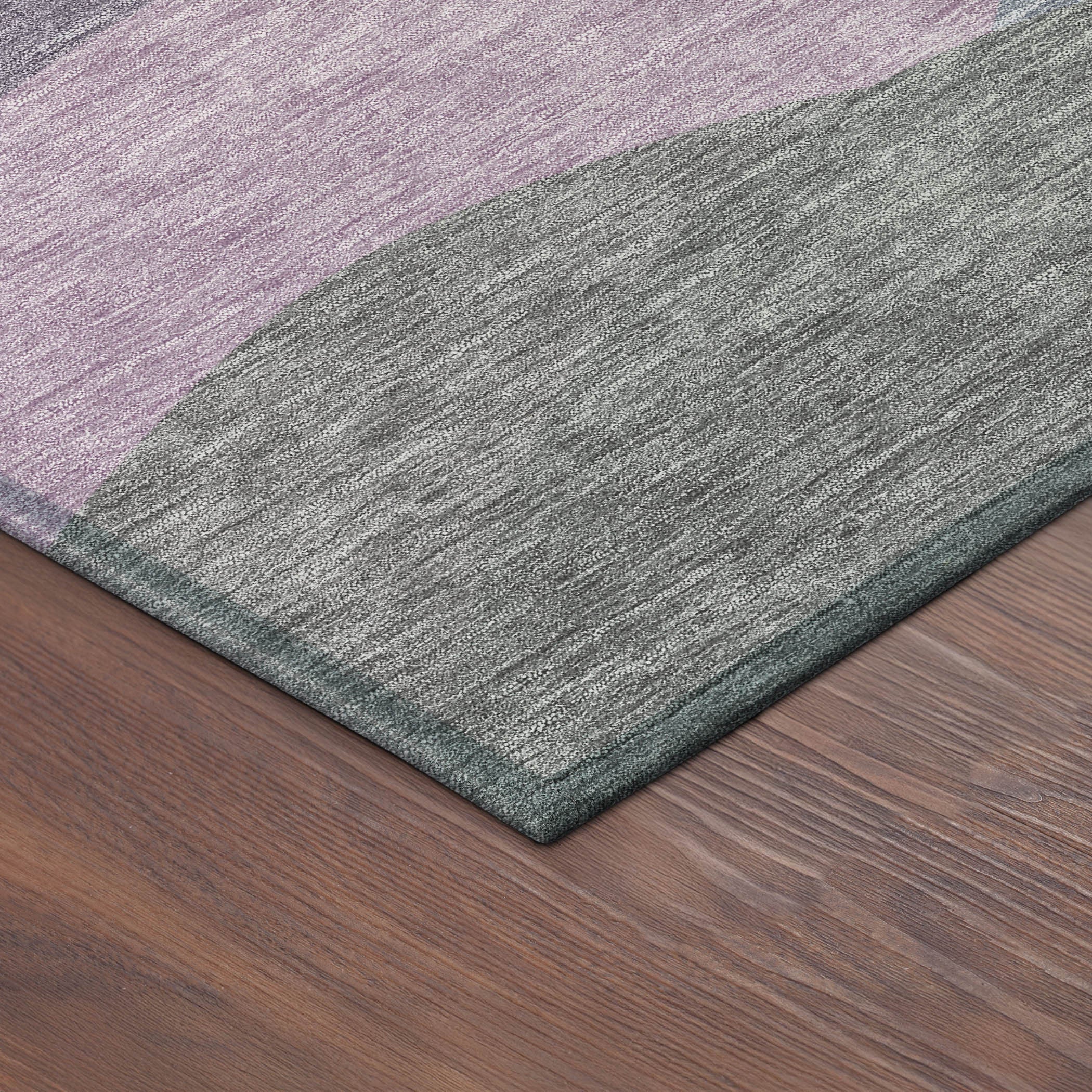 5' X 8' Plum And Gray Abstract Washable Indoor Outdoor Area Rug - Sports & Outdoor