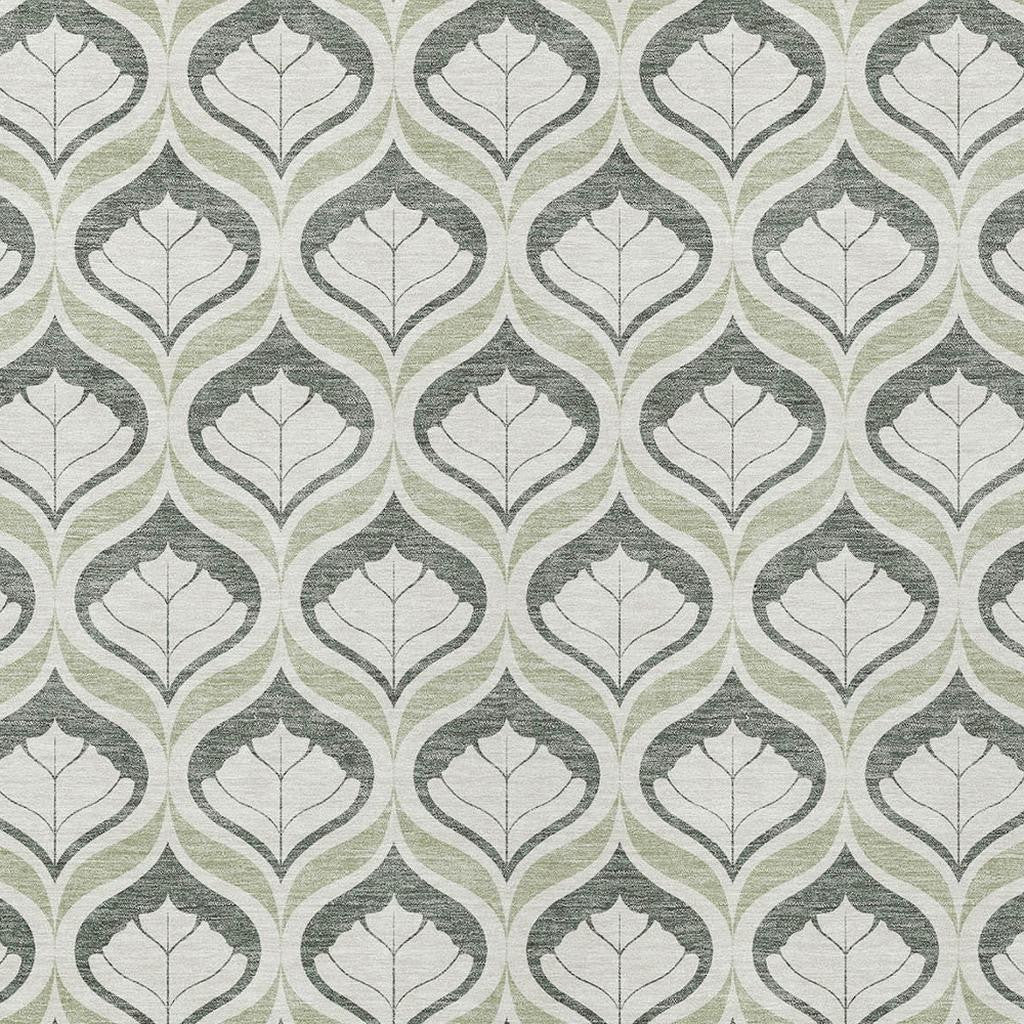 3' X 5' Lime Green And Beige Geometric Washable Indoor Outdoor Area Rug - Sports & Outdoor