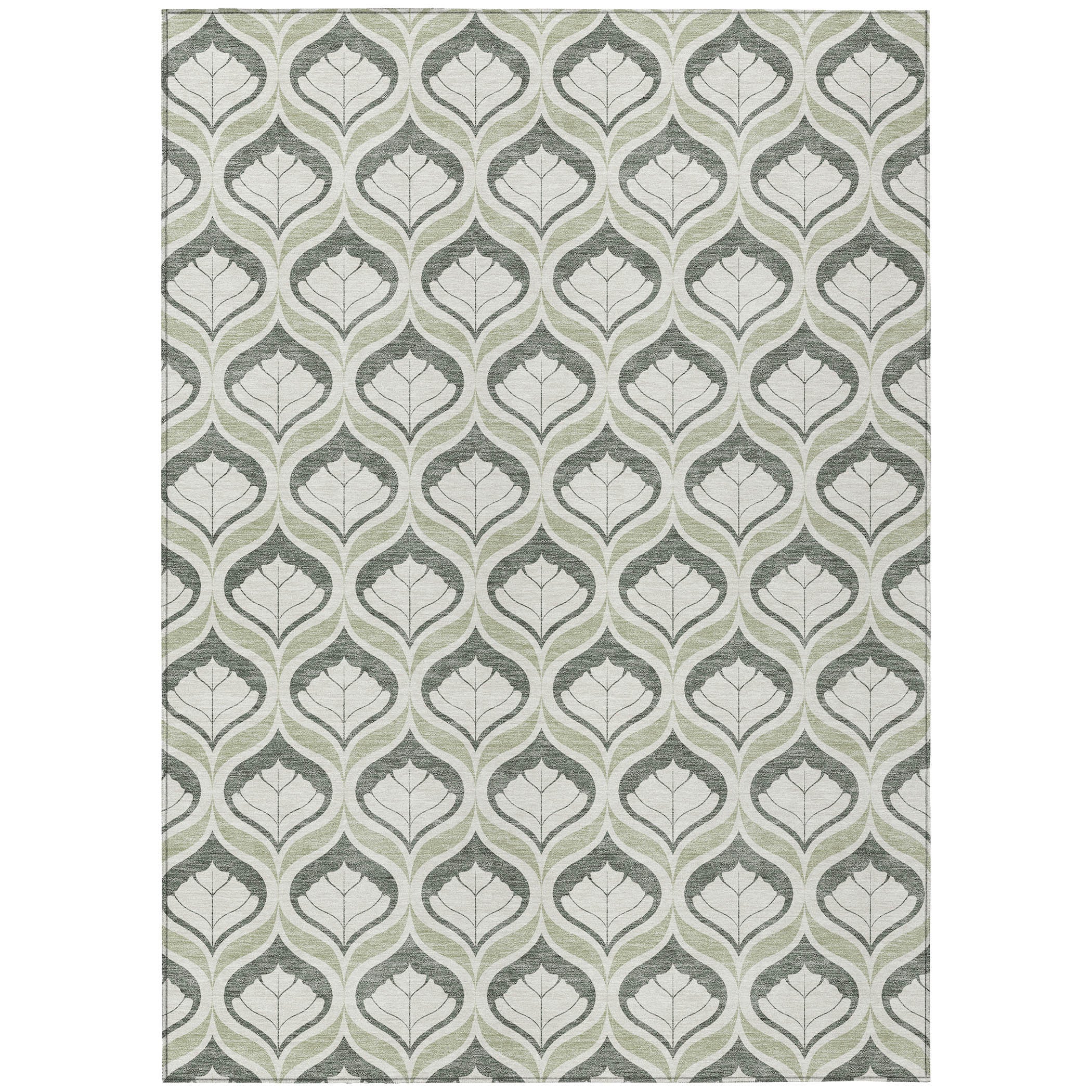 3' X 5' Lime Green And Beige Geometric Washable Indoor Outdoor Area Rug - Sports & Outdoor
