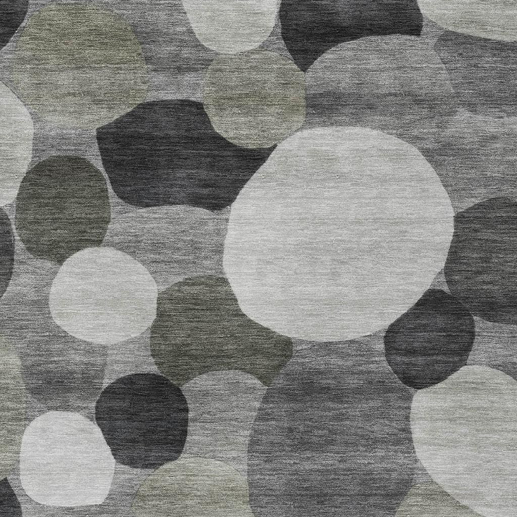 5' X 8' Gray And Silver Geometric Washable Indoor Outdoor Area Rug - Sports & Outdoor