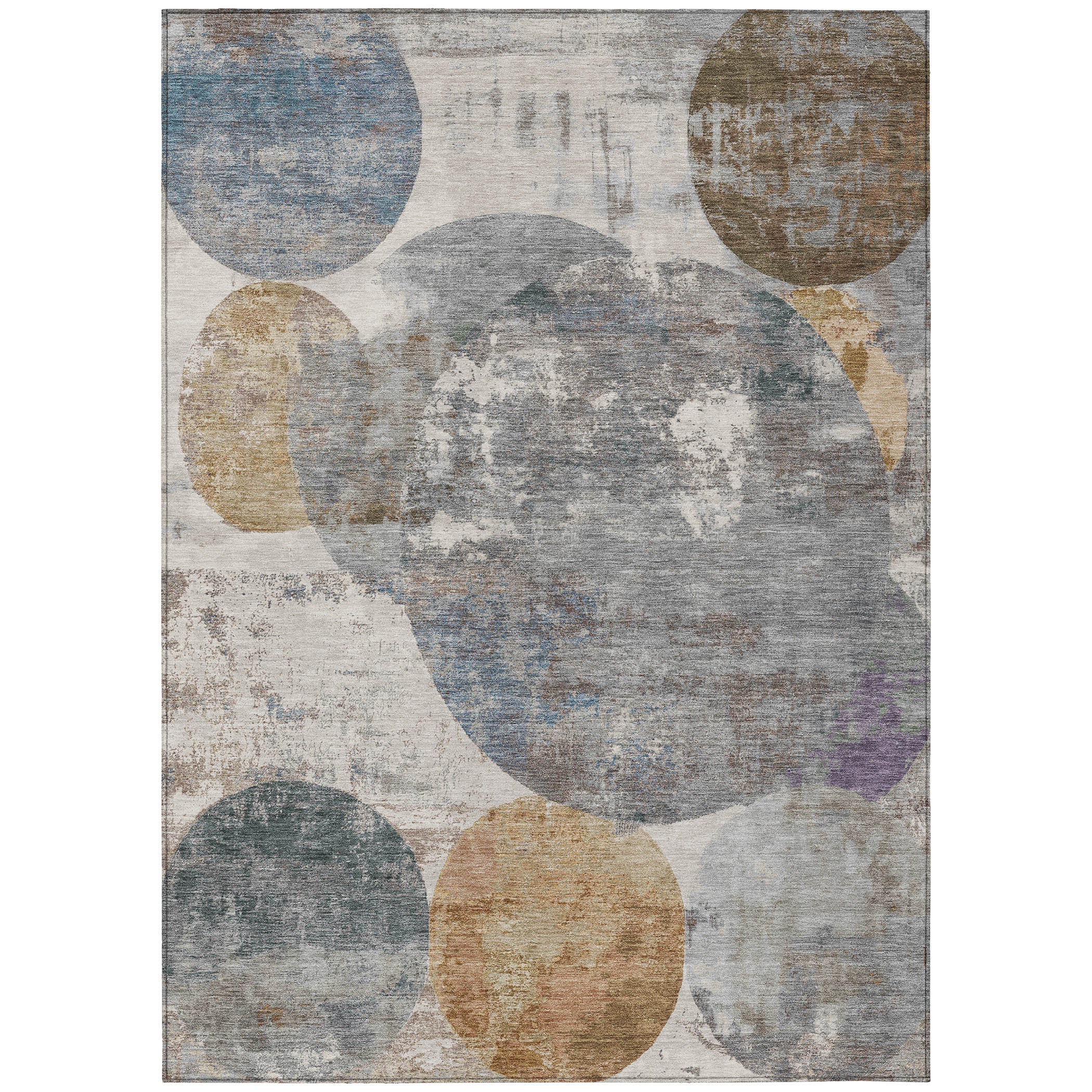 3' X 5' Khaki Gray And Ivory Geometric Washable Indoor Outdoor Area Rug - Sports & Outdoor