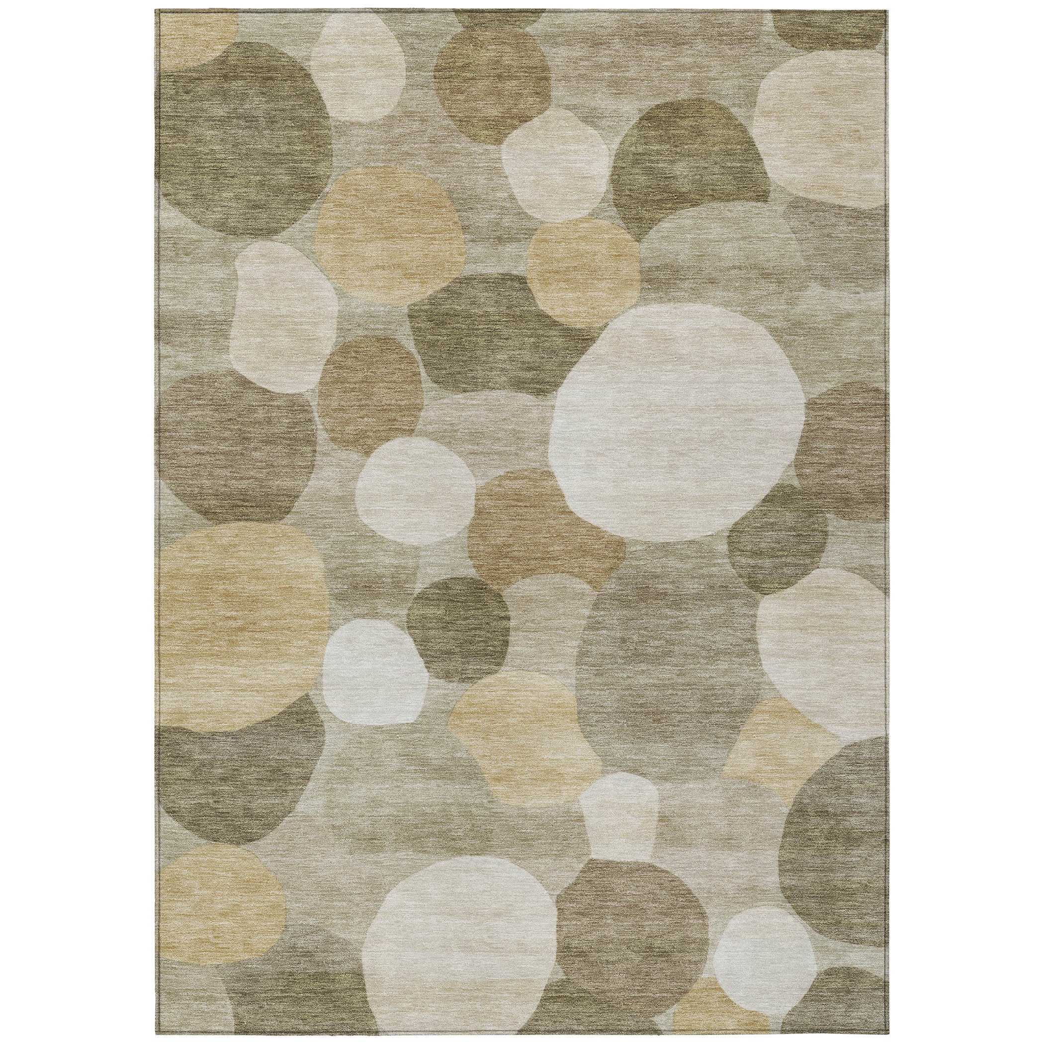 10' X 14' Khaki And Beige Geometric Washable Indoor Outdoor Area Rug - Sports & Outdoor