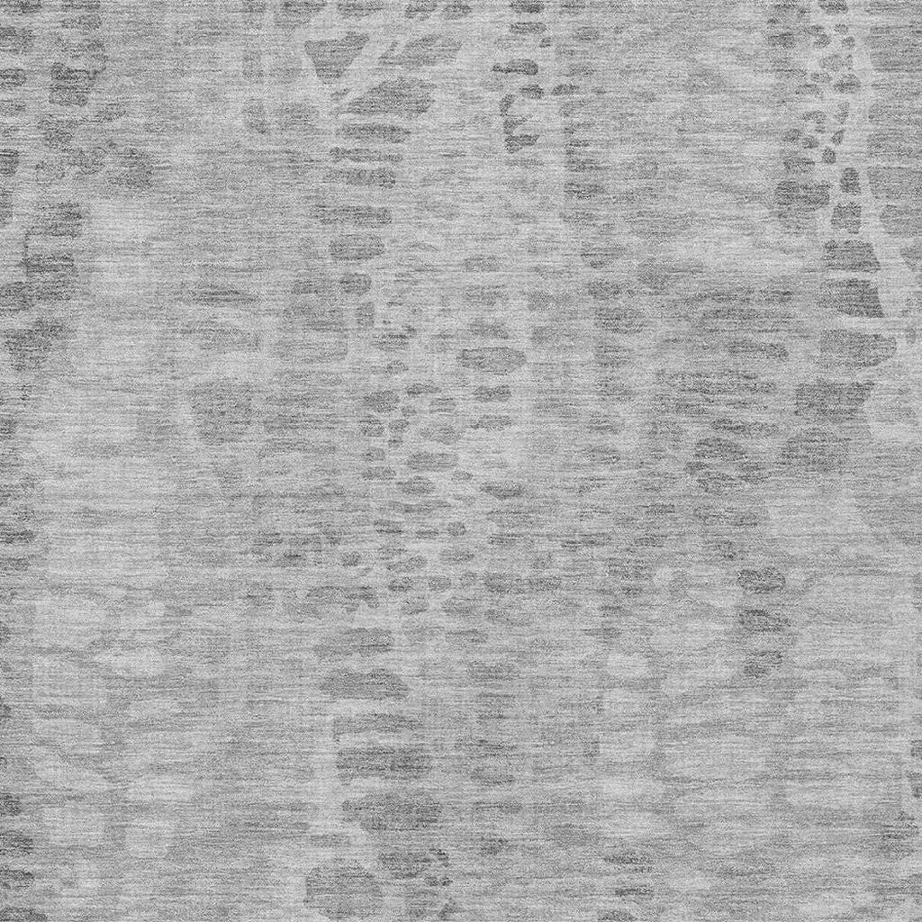 5' X 8' Gray And Silver Abstract Washable Indoor Outdoor Area Rug - Sports & Outdoor