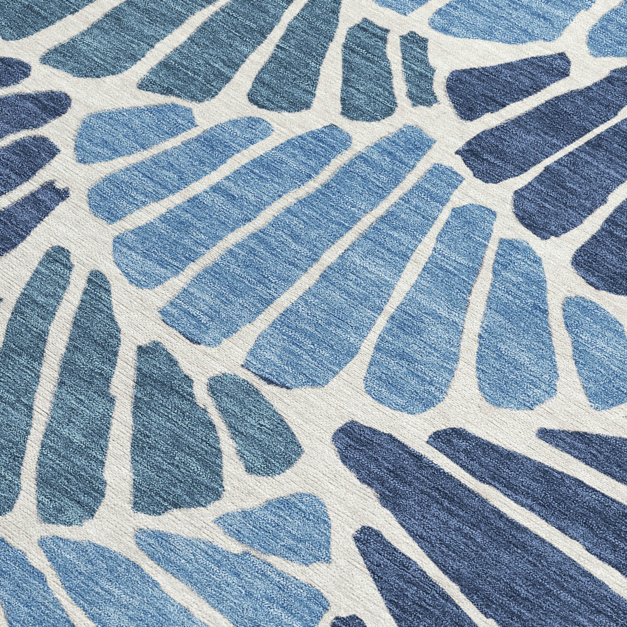 3' X 5' Blue Gold And Ivory Floral Washable Indoor Outdoor Area Rug - Sports & Outdoor