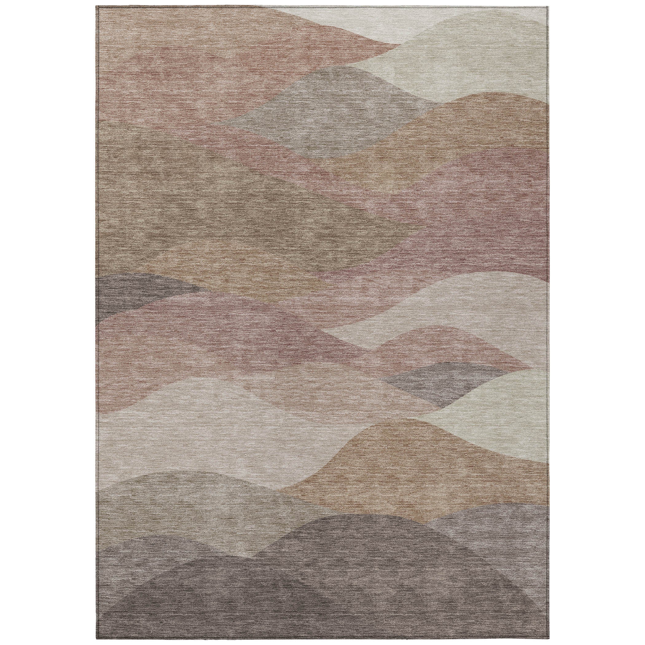 3' X 5' Coffee And Gray Abstract Washable Indoor Outdoor Area Rug - Sports & Outdoor