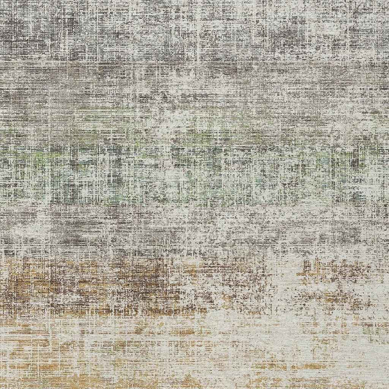 3' X 5' Beige And Brown Striped Washable Indoor Outdoor Area Rug