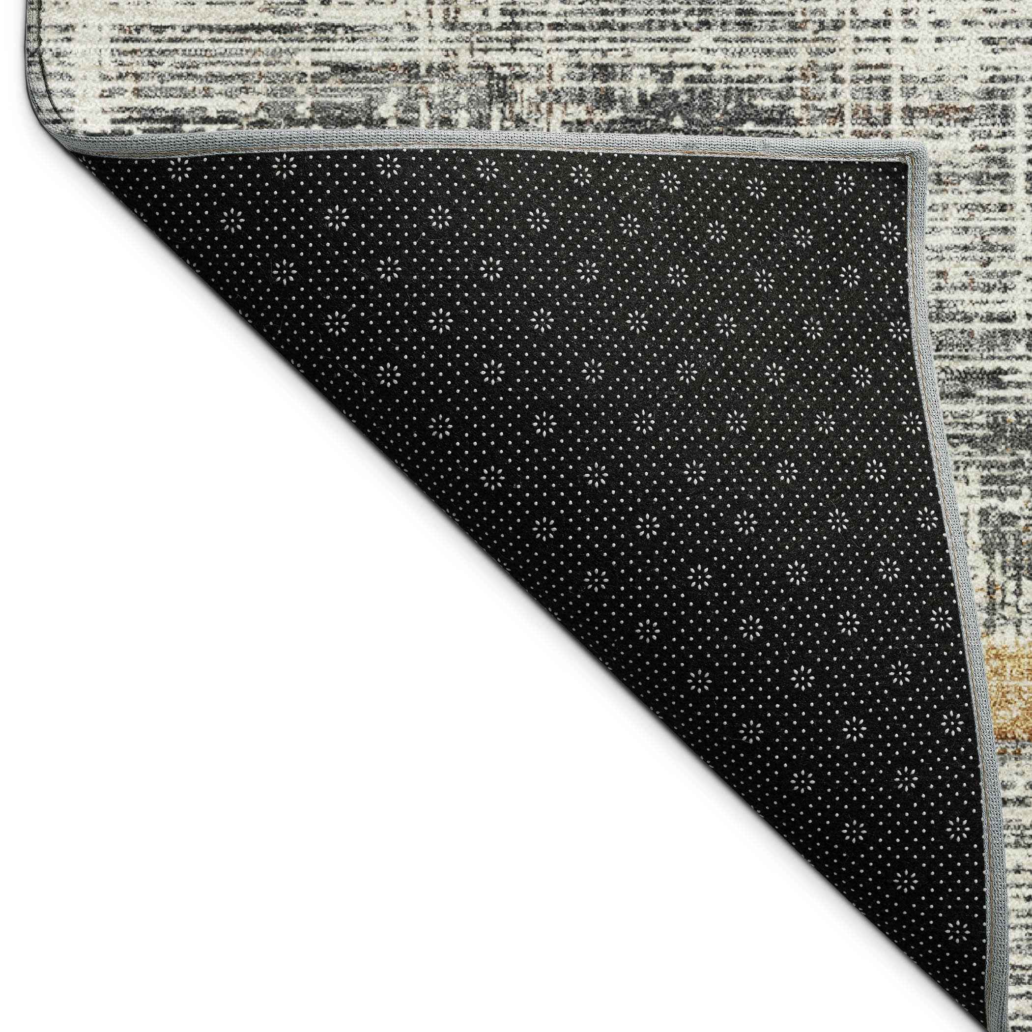 8' Gray Silver And Gold Round Striped Washable Indoor Outdoor Area Rug