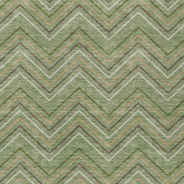 10' X 14' Green Ivory And Brown Geometric Washable Indoor Outdoor Area Rug - Sports & Outdoor