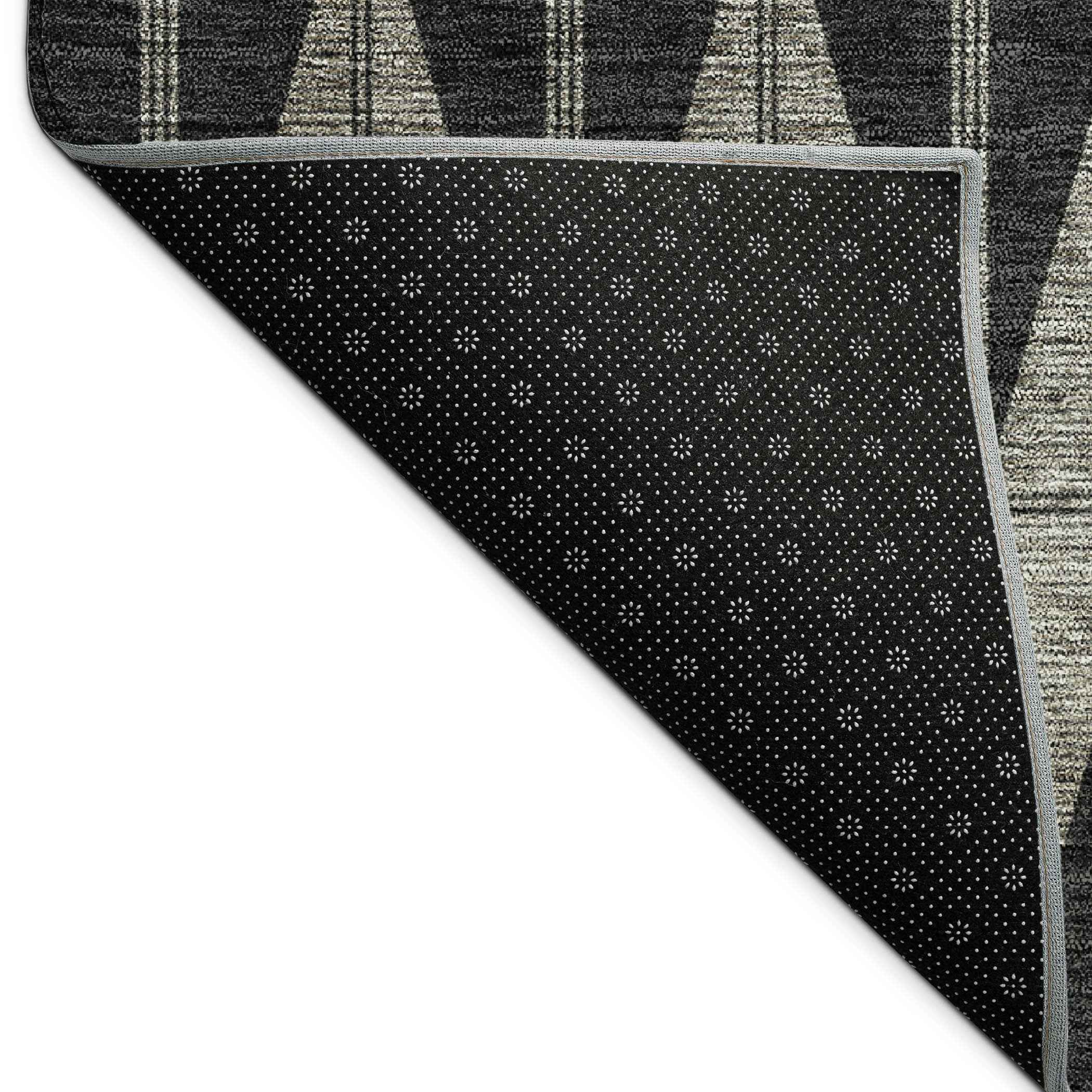 10' X 14' Black Brown And Gray Geometric Washable Indoor Outdoor Area Rug