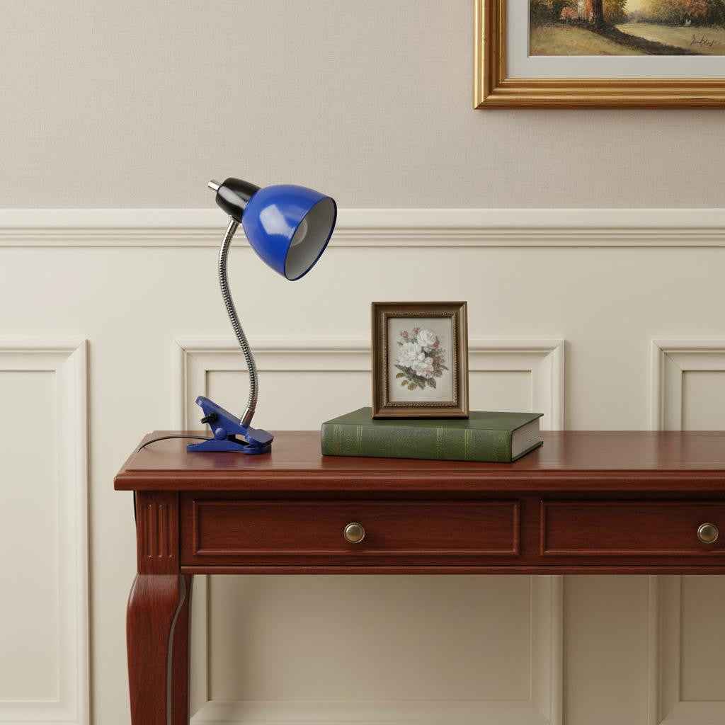 15" Blue Swing Arm Table Lamp LED