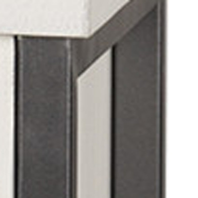 63" Gray And White Wood Carved Geometric Six Drawer Sideboard - Kitchen & Dining