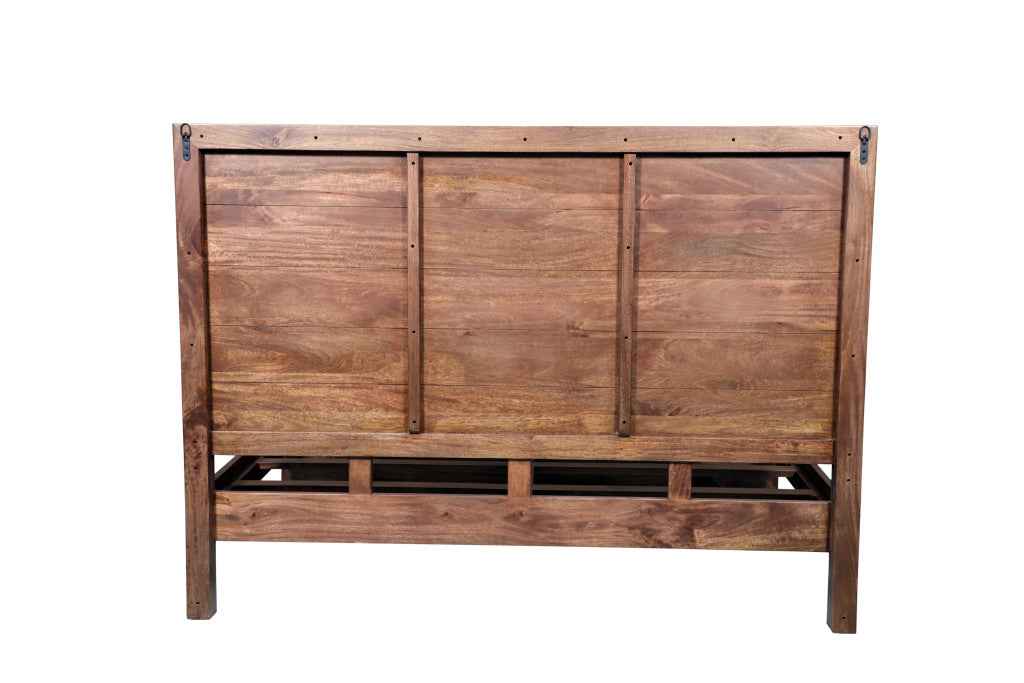 Brown Solid Wood King Bed Frame