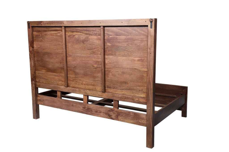 Brown Solid Wood King Bed Frame