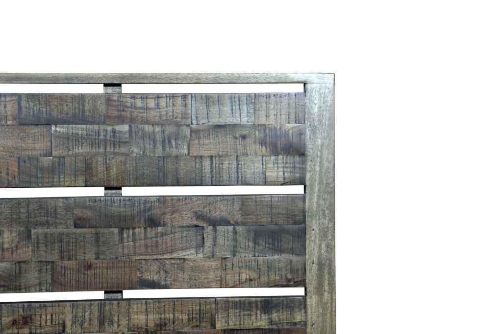 Dark Brown Solid Wood King Bed Frame