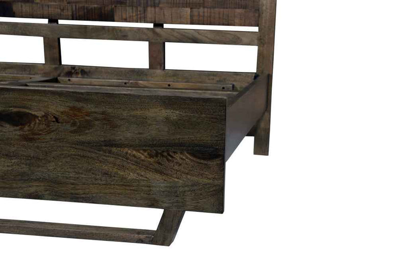 Dark Brown Solid Wood King Bed Frame