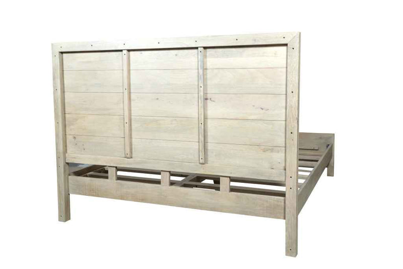 Gray Solid Wood King Bed Frame