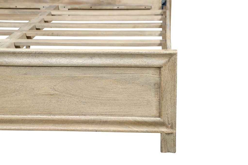 Gray Solid Wood King Bed Frame