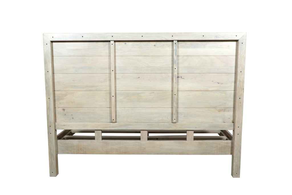 Gray Solid Wood King Bed Frame