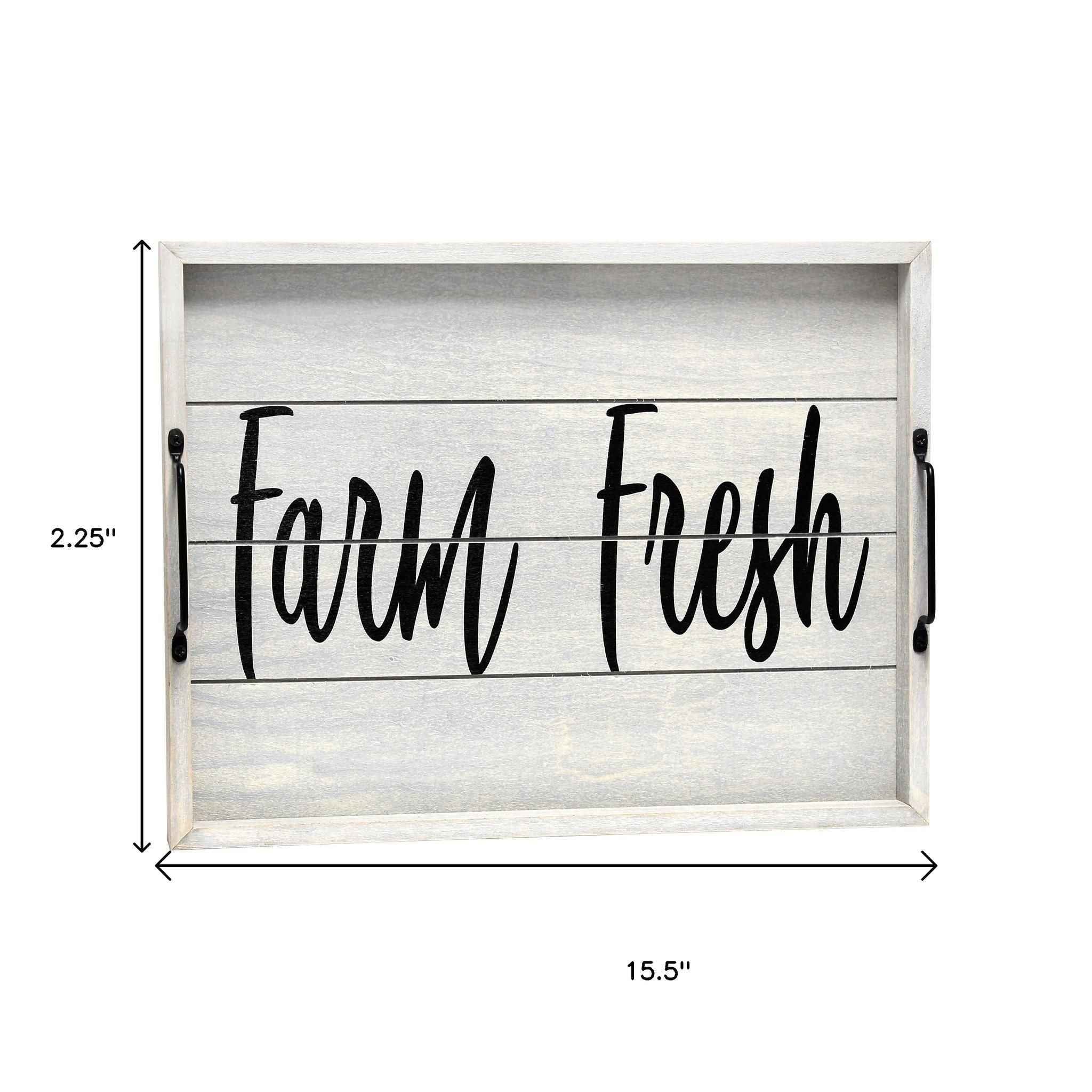 12" Gray Serving Tray With Handles