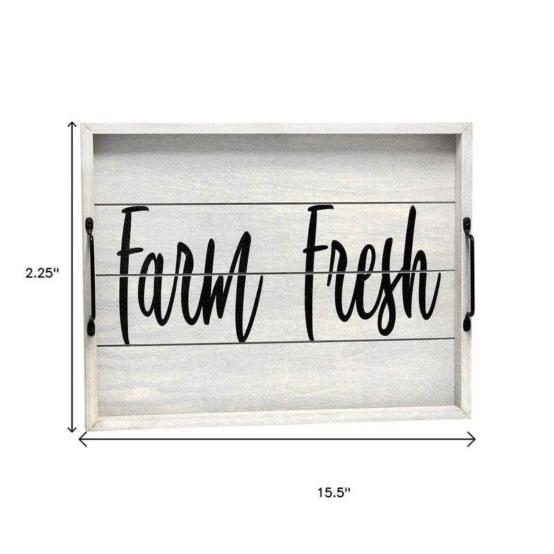 12" Gray Serving Tray With Handles