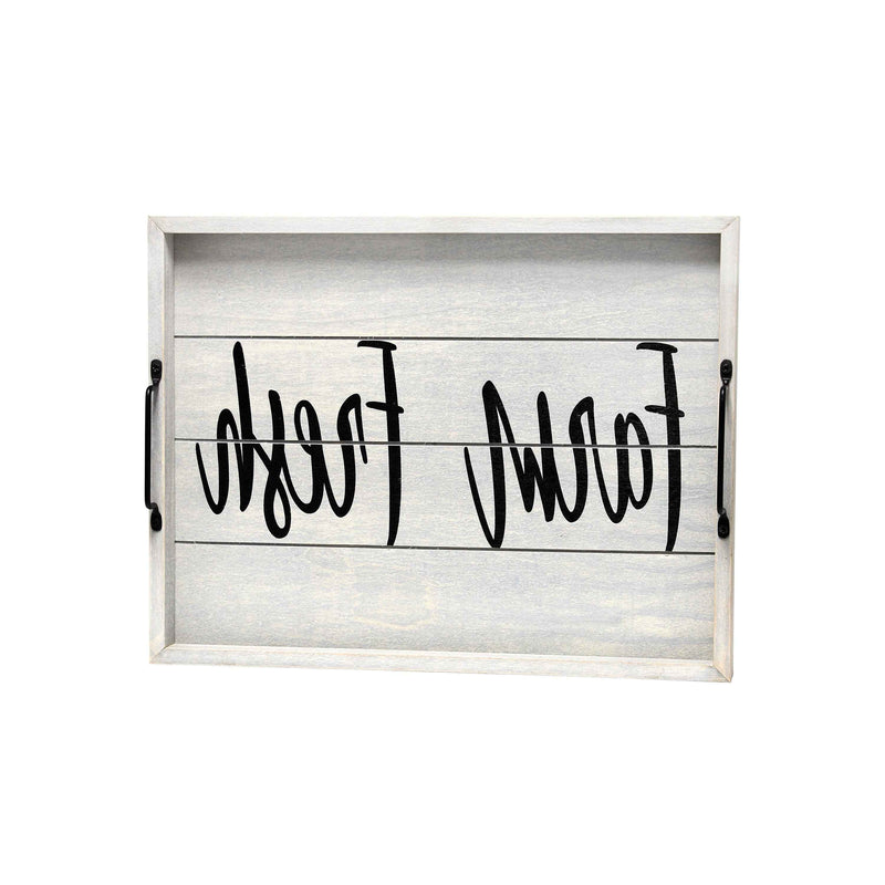 12" Gray Serving Tray With Handles