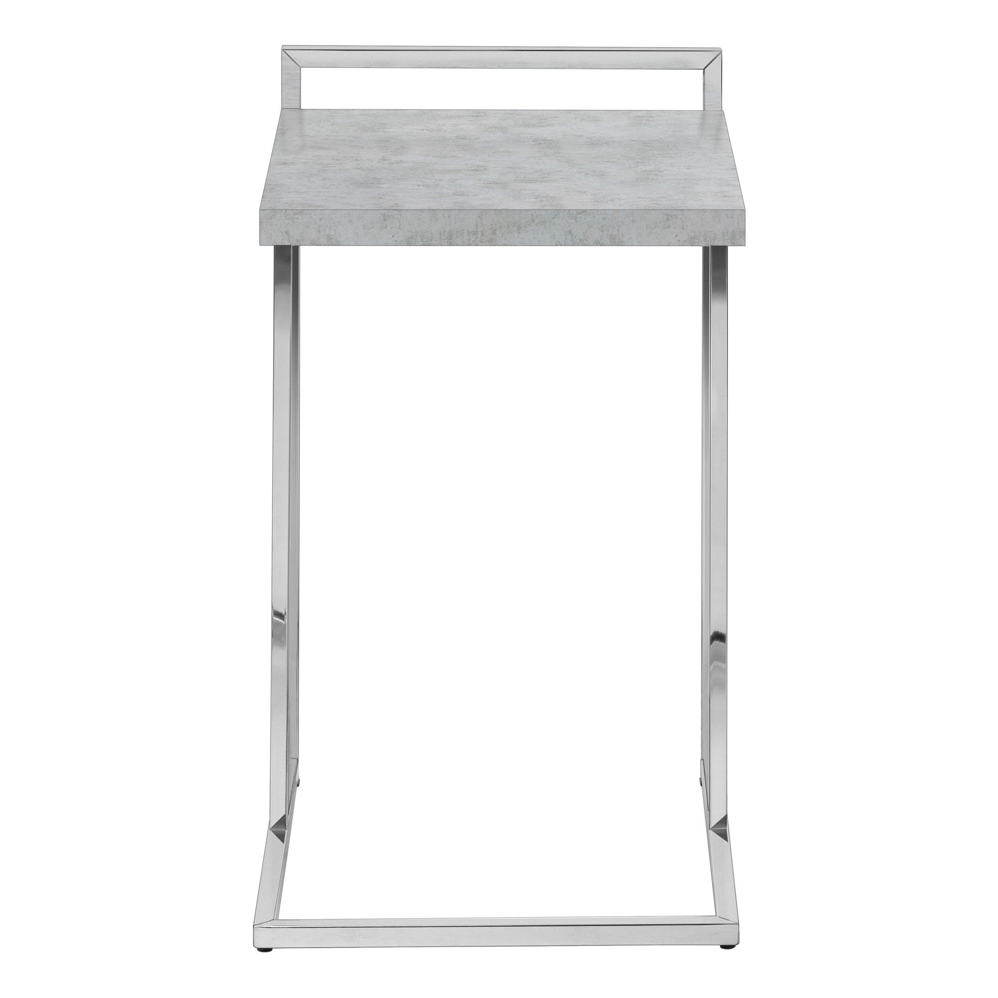 27" Gray and Silver Wood and Iron End Table - Living Room