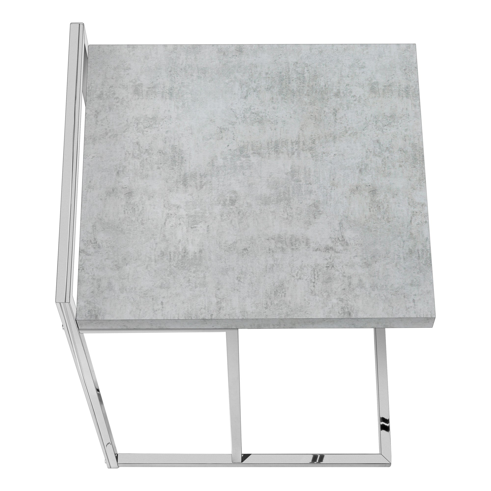 27" Gray and Silver Wood and Iron End Table - Living Room