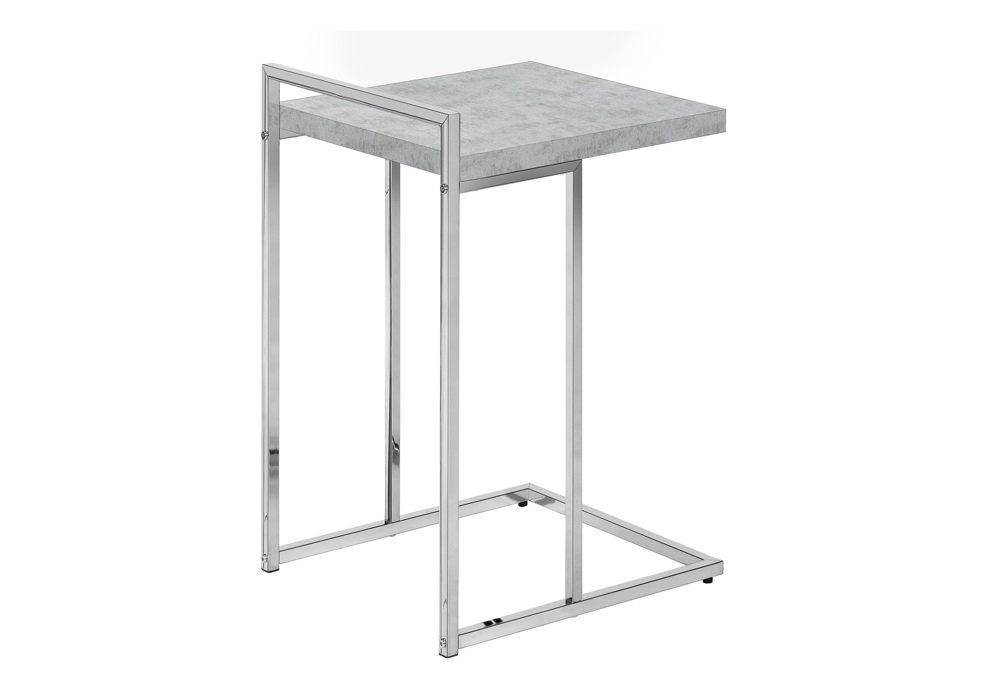 27" Gray and Silver Wood and Iron End Table - Living Room