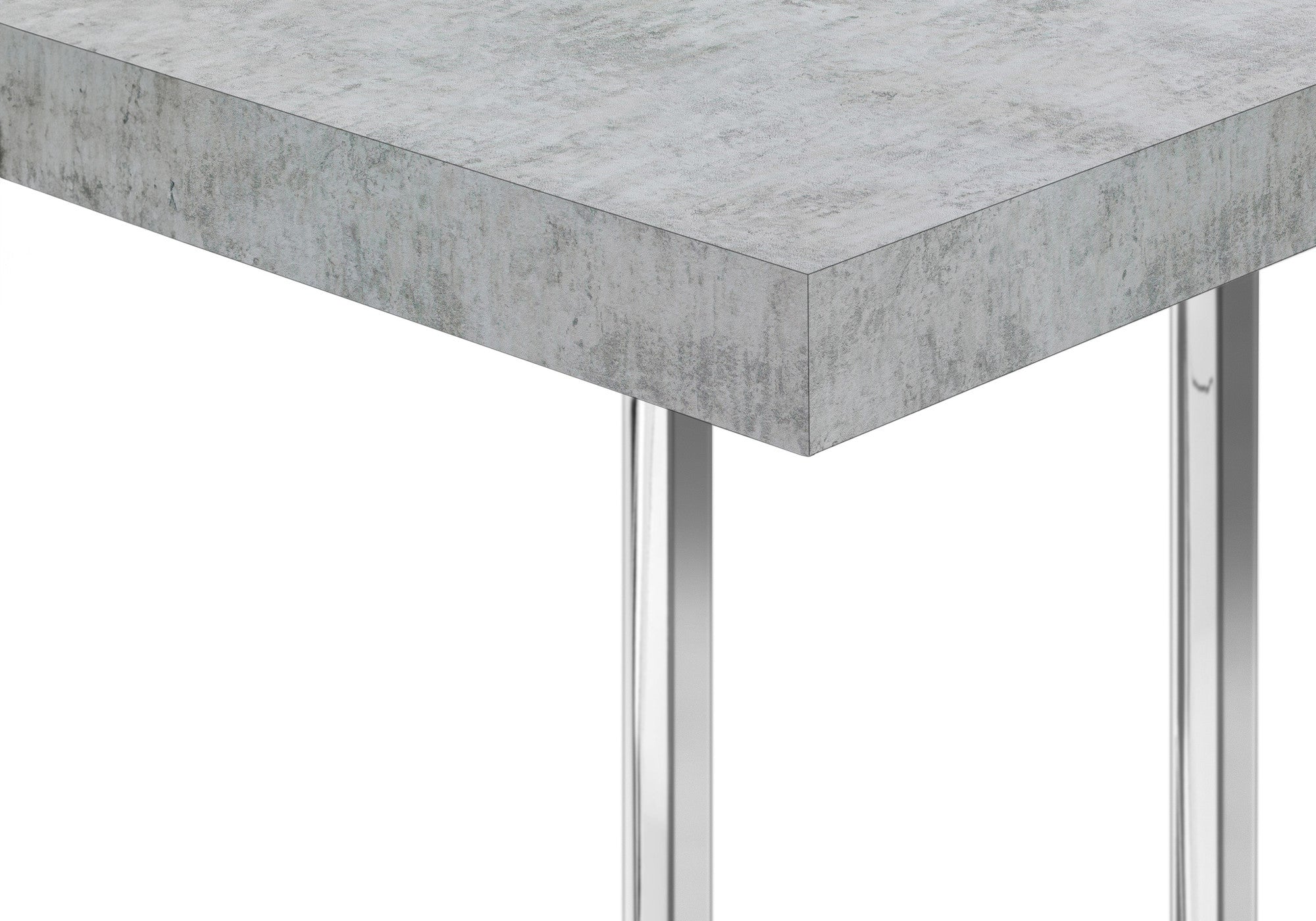27" Gray and Silver Wood and Iron End Table - Living Room
