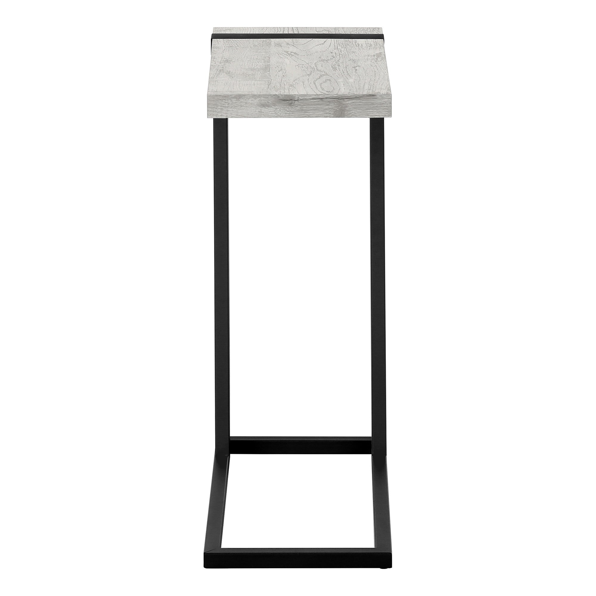 25" Gray and Black Distressed Wood and Iron End Table - Living Room