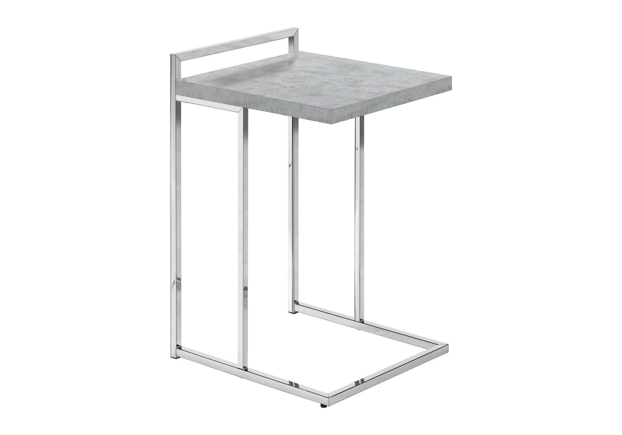 27" Gray and Silver Wood and Iron End Table - Living Room