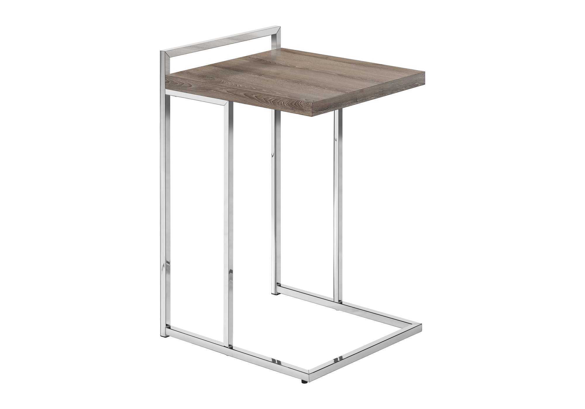 27" Taupe and Silver Wood and Iron End Table - Living Room