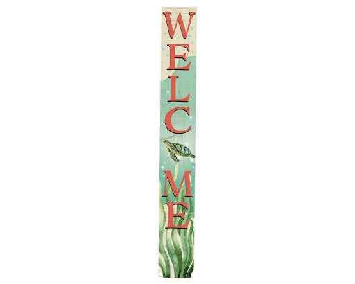 72" Green And Orange Solid Wood Porch Sign