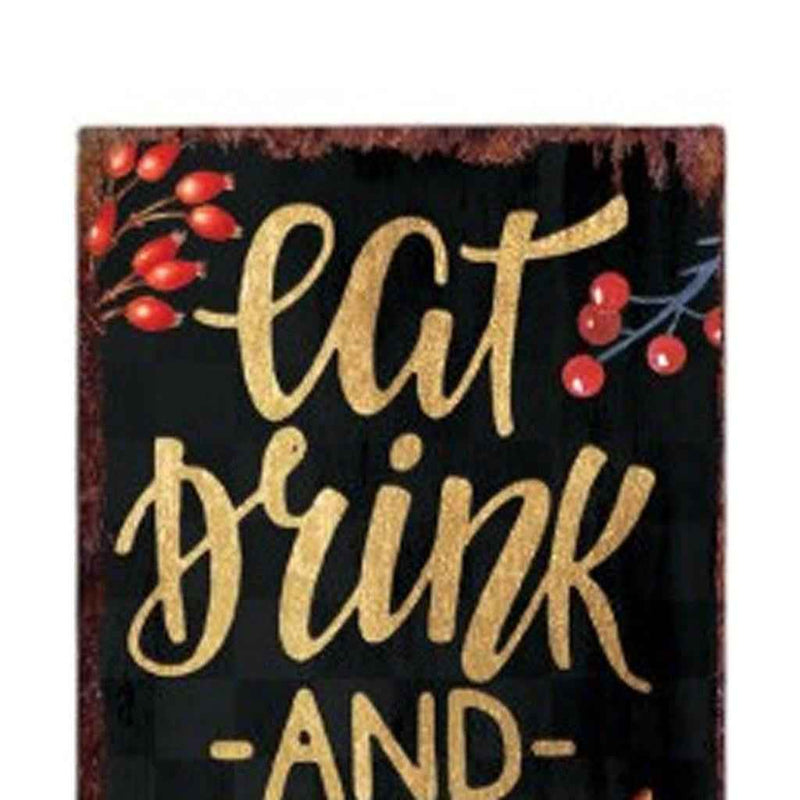 36" Black Gold Red And Green Christmas Reindeer Solid Wood Porch Sign