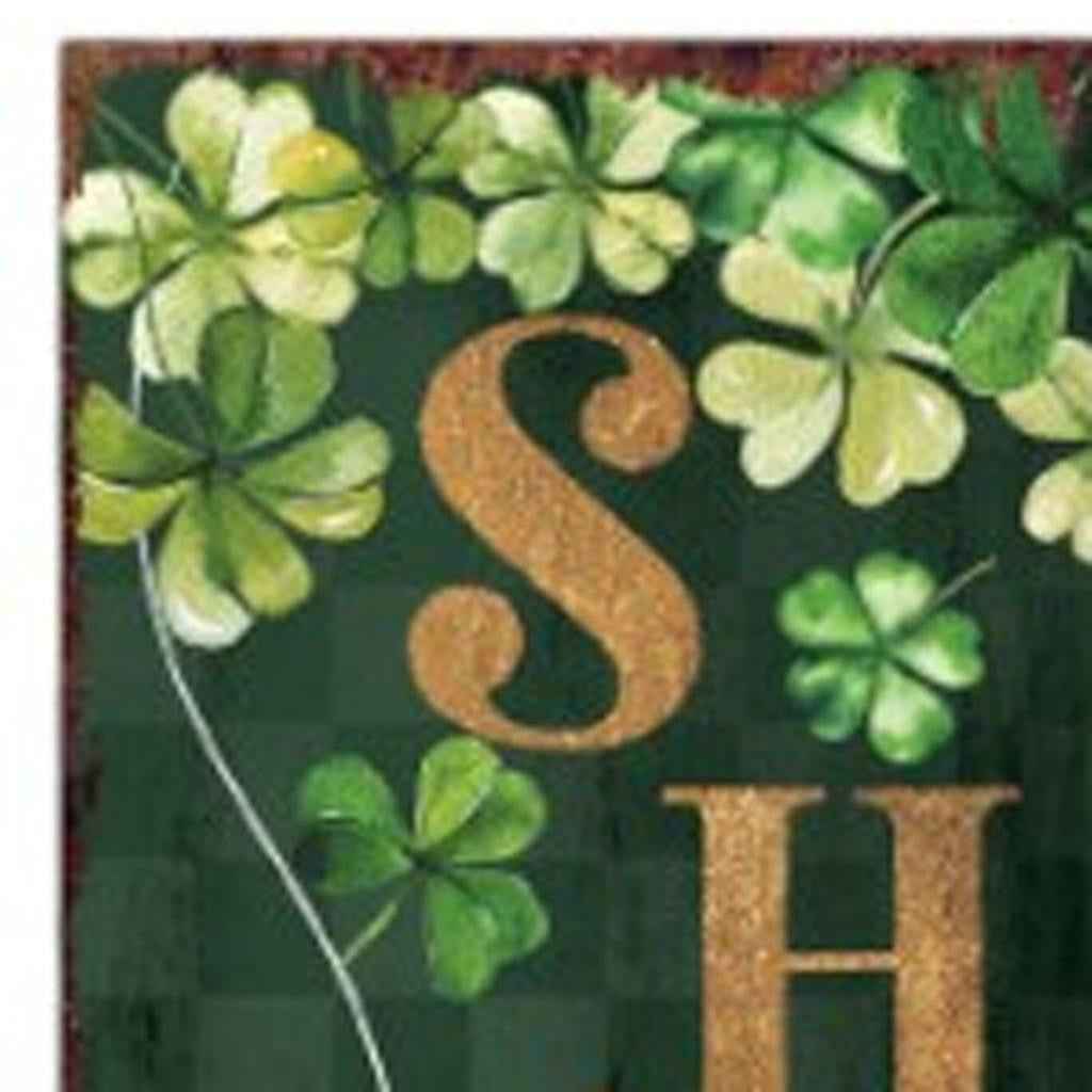 36" Black Gold And Green St Patrick's Day Solid Wood Porch Sign
