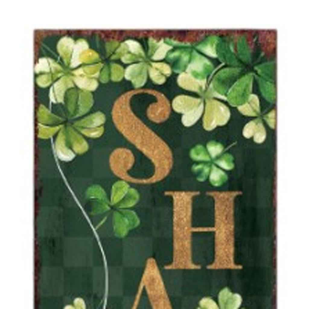 36" Black Gold And Green St Patrick's Day Solid Wood Porch Sign