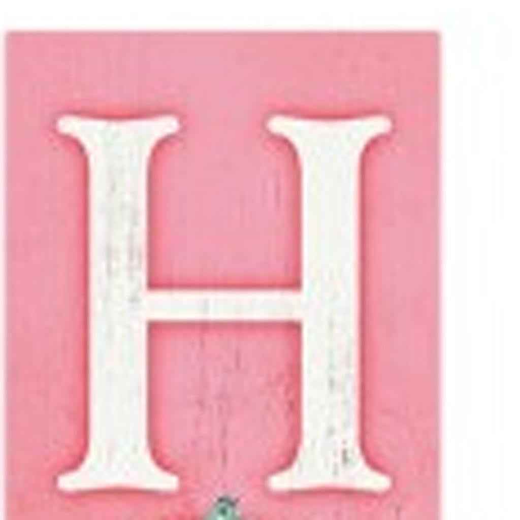 72" Yellow And Pink Solid Wood Porch Sign