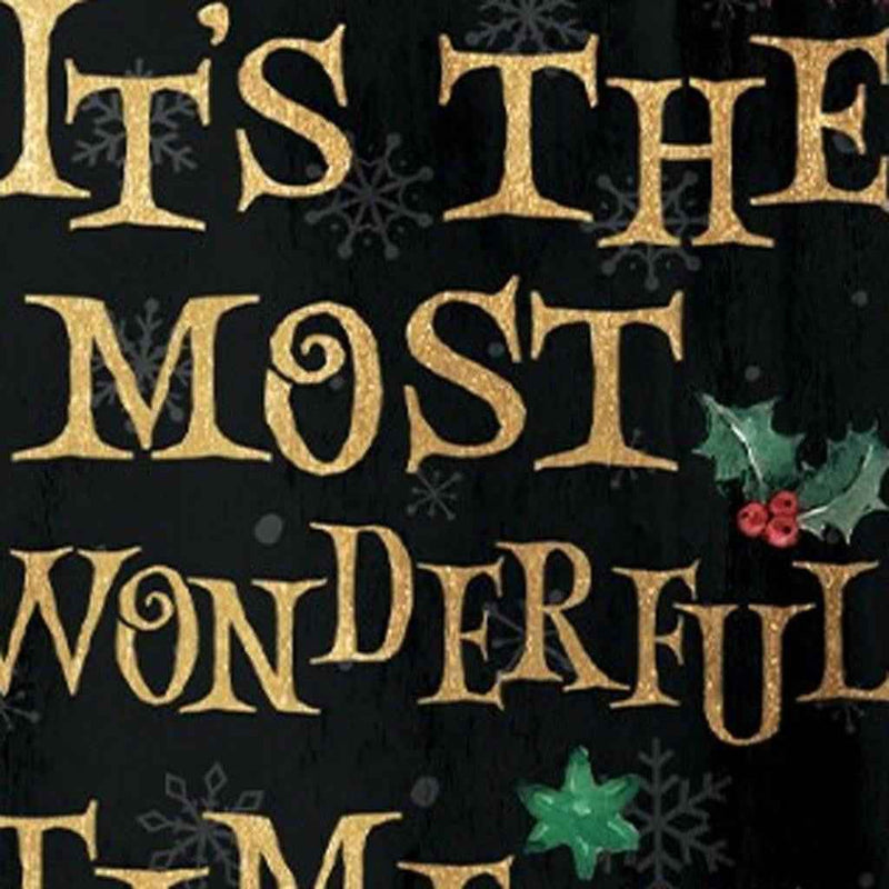 36" Black Gold Red And Green Christmas Santa Solid Wood Porch Sign