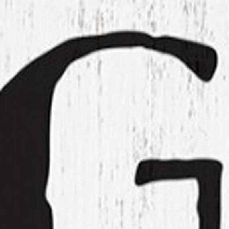 72" White And Black Solid Wood Porch Sign