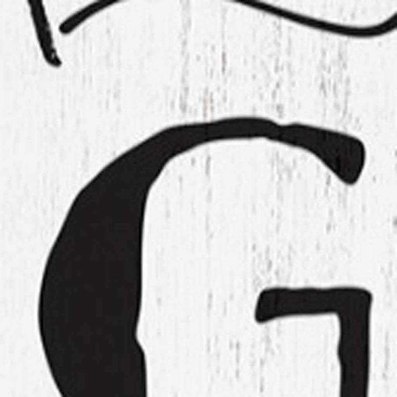 72" White And Black Solid Wood Porch Sign