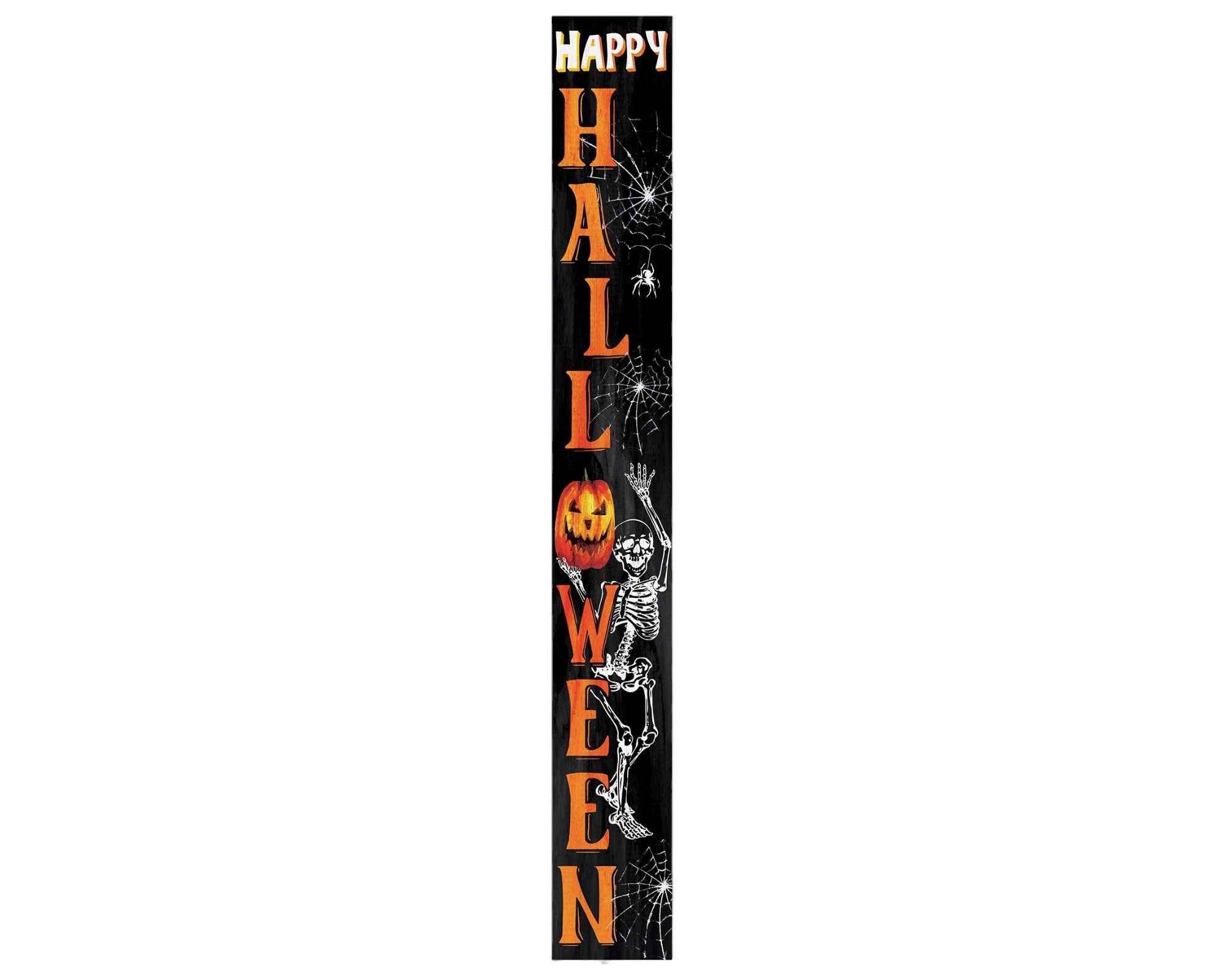72" Black And Orange Halloween Ghost Solid Wood Porch Sign
