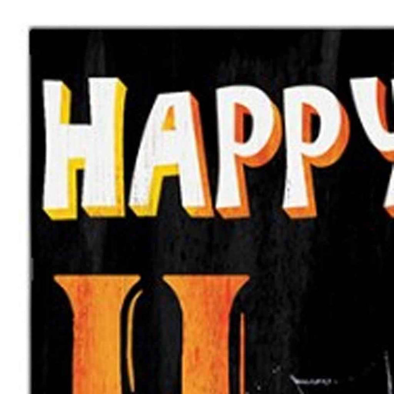 72" Black And Orange Halloween Ghost Solid Wood Porch Sign