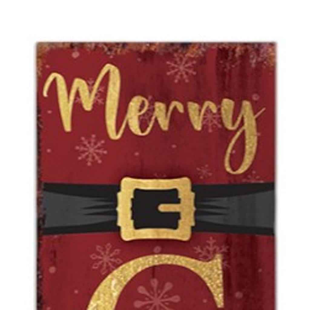 72" Red Gold And Green Christmas Tree Solid Wood Porch Sign