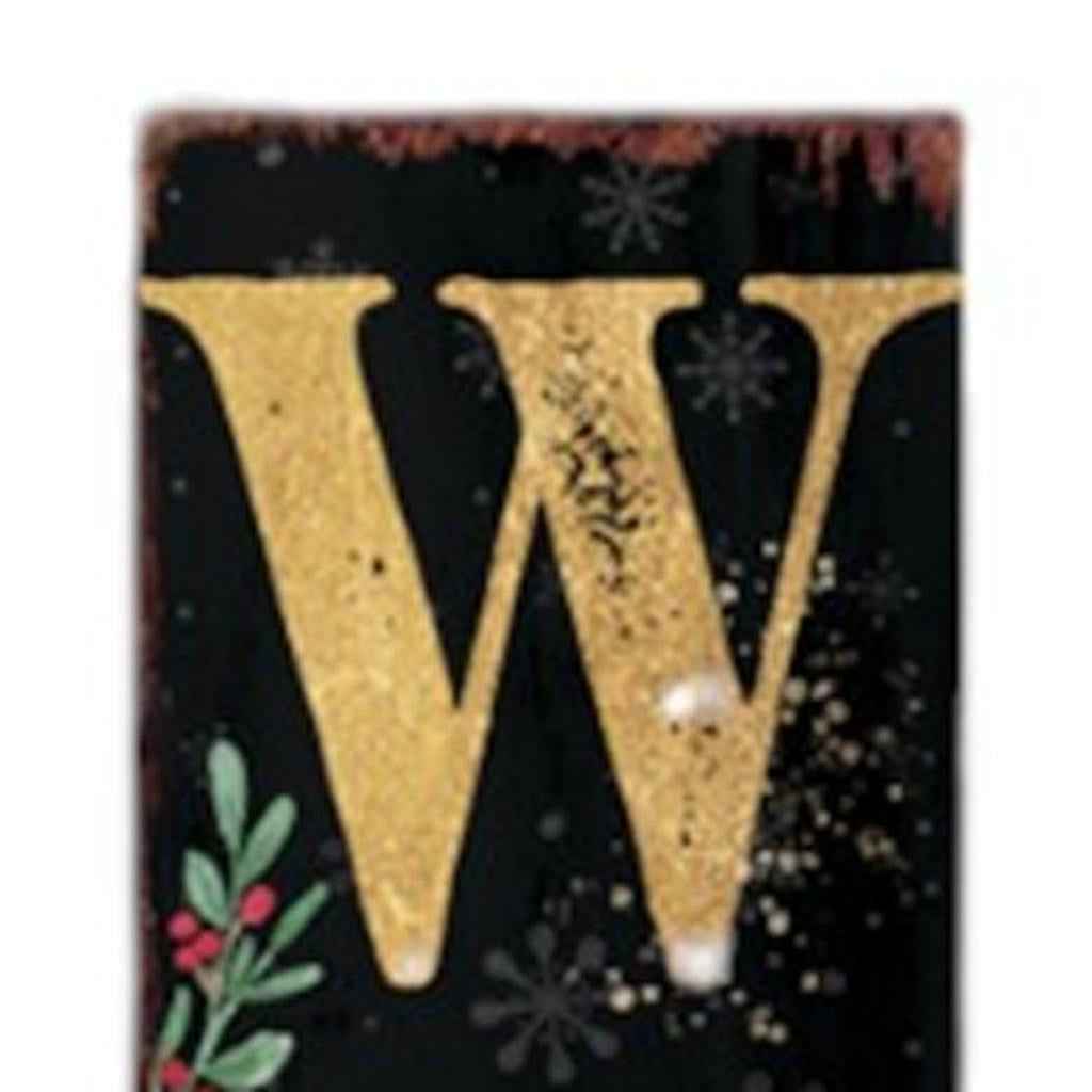 72" Black Gold Red And Green Christmas Poinsettia Solid Wood Porch Sign