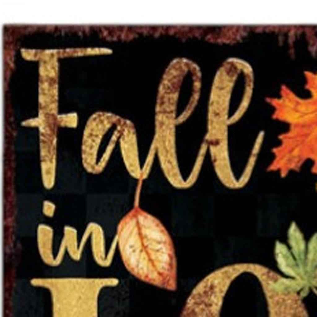 36" Black Gold And Orange Solid Wood Porch Sign