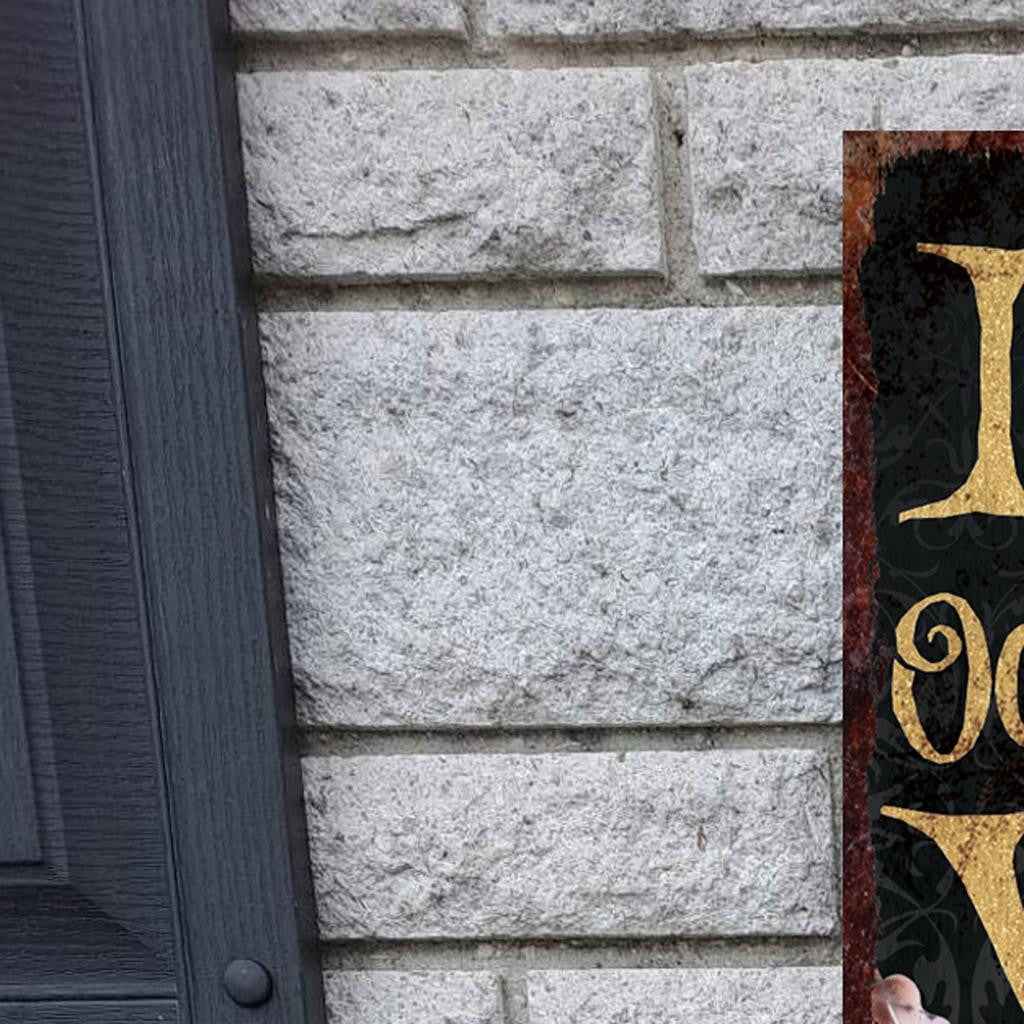 36" Black Gold And Purple Halloween Pumpkin Solid Wood Porch Sign