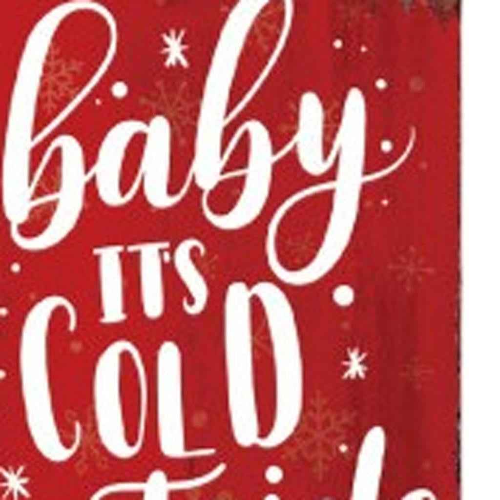 36" Red White And Green Christmas Snowman Solid Wood Porch Sign