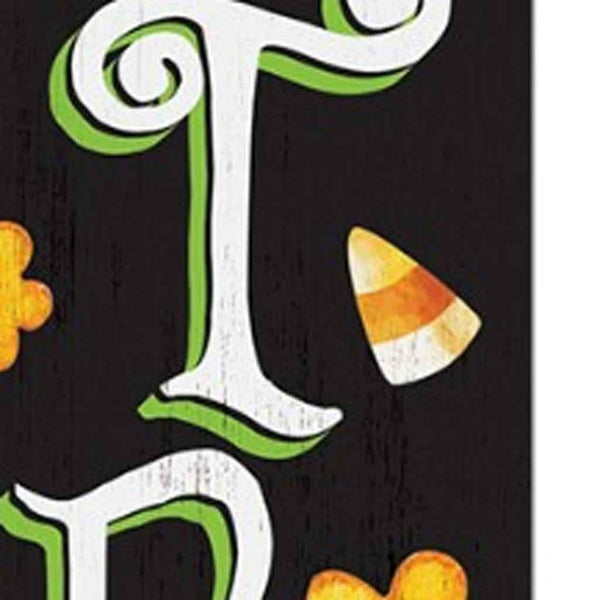 72" Black White And Orange Halloween Pumpkin Solid Wood Porch Sign