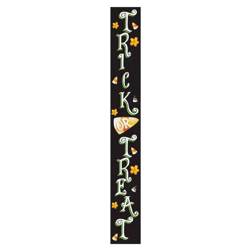 72" Black White And Orange Halloween Pumpkin Solid Wood Porch Sign
