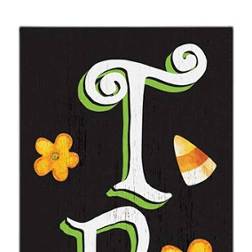 72" Black White And Orange Halloween Pumpkin Solid Wood Porch Sign